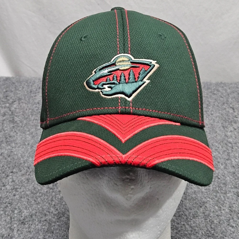 Minnesota Wild Hat Green Red‎ Chevron Embroidered NHL Hockey Fan Gear Teamcore
